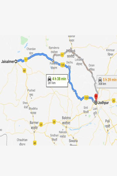 Jaisalmer to Jodhpur Taxi Service at ₹9/- Per KM