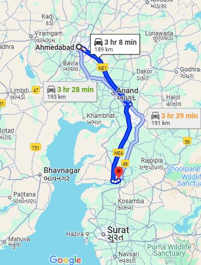 Ahmedabad to Bharuch Taxi at Rs 2600/-