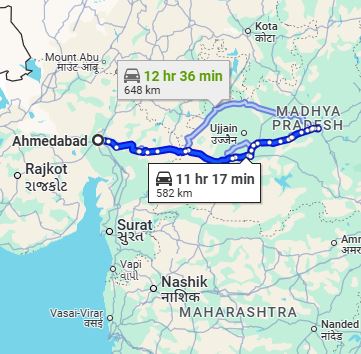 Ahmedabad to Bhopal Taxi at Rs 6100/-