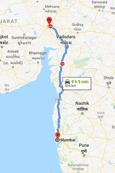 Ahmedabad to Mumbai Taxi at Rs 5400/-