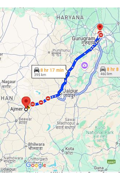 Ajmer to Delhi Taxi at Rs 4441/-