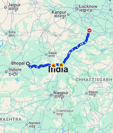 Bhopal to Prayagraj Taxi at Rs 6200/-