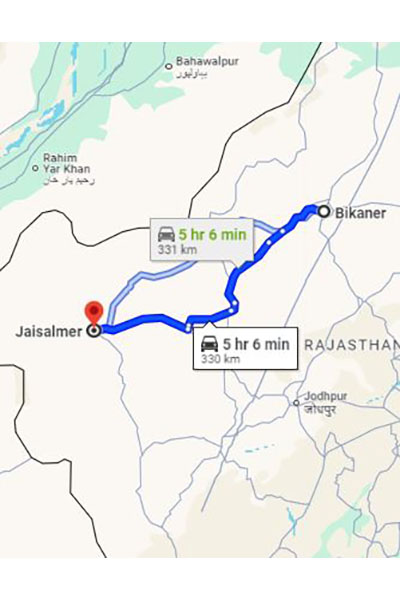 Bikaner to Jaisalmer Taxi at Rs 4000/-