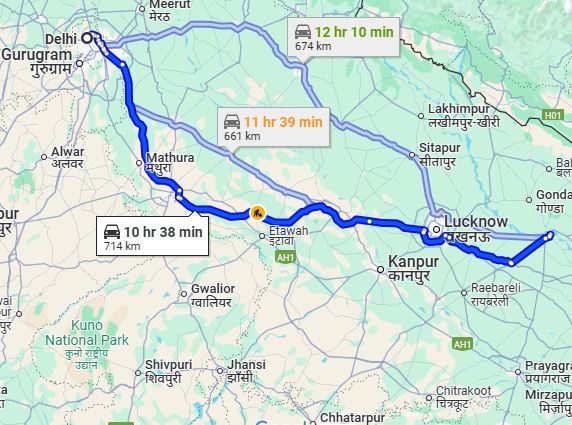Delhi to Ayodhya Taxi at Rs 8000/-
