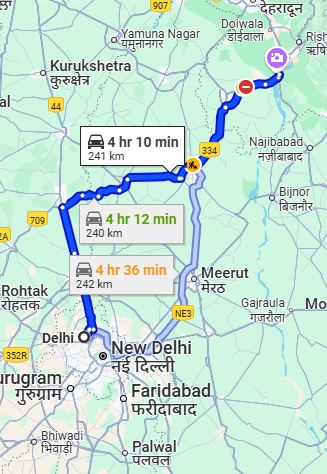 Delhi to Haridwar Taxi Service at ₹9/- Per KM