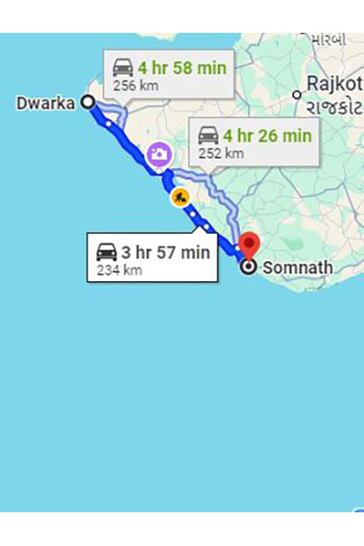 Dwarka to Somnath Taxi Service at Rs 2500/-