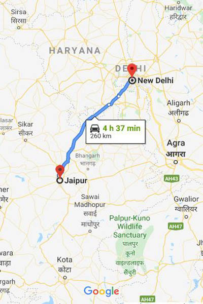 Reliable Jaipur To Delhi Taxi Service At Rs 2300/-