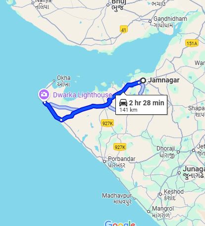 Jamnagar to Dwarka Taxi at Rs 1600/-