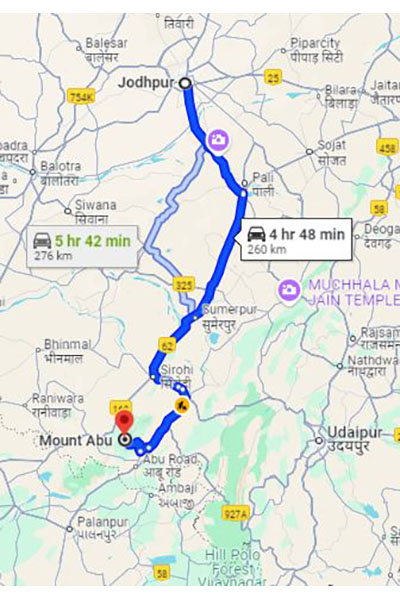 Jodhpur to Mount Abu Taxi at Rs 2810/-