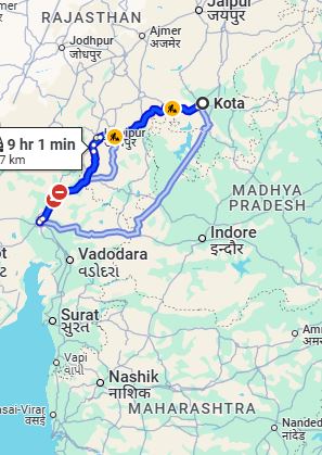 Kota to Ahmedabad Taxi at Rs 5900/-