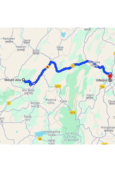 Mount Abu to Udaipur Taxi @ ₹1600/-
