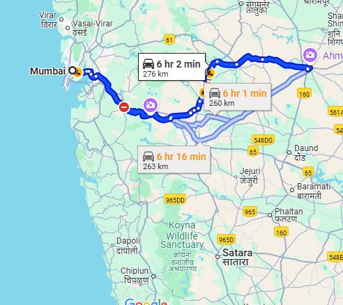 Mumbai to Ahmednagar Taxi at Rs 2700/-