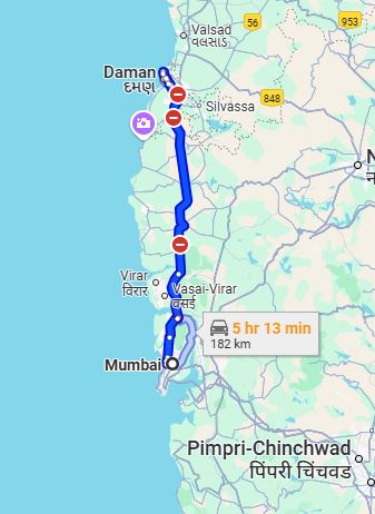 Mumbai to Daman Taxi at Rs 1999/-