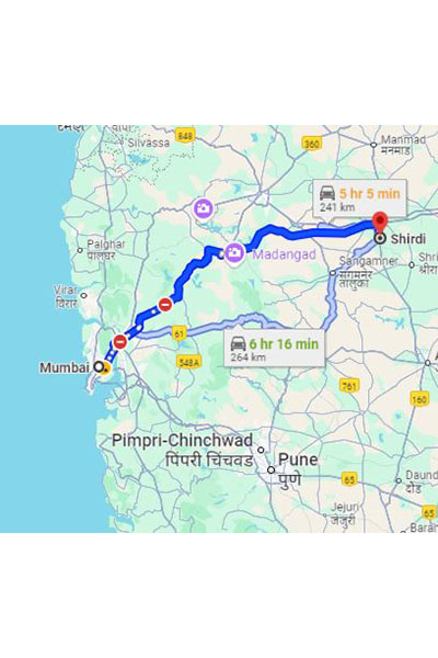 Mumbai to Shirdi Taxi at Rs 3100/-