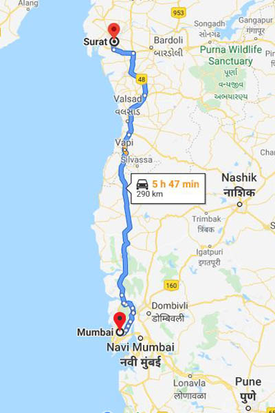 Mumbai To Surat Taxi Service At Rs 2980/-