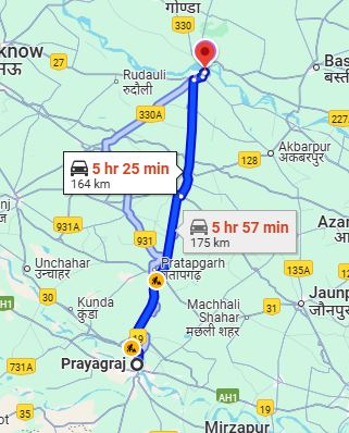 Prayagraj to Ayodhya Taxi at Rs 2300/-