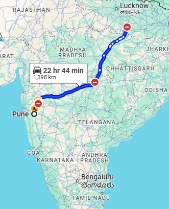 Pune to Prayagraj Taxi at Rs 14400/-