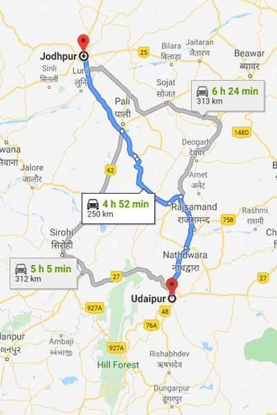 Reliable Udaipur To Jodhpur Taxi at Rs 2200/-