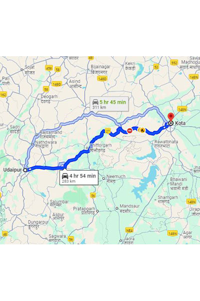 Udaipur to Kota Taxi at 2999/-