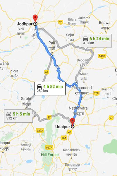 Udaipur to Jodhpur Taxi